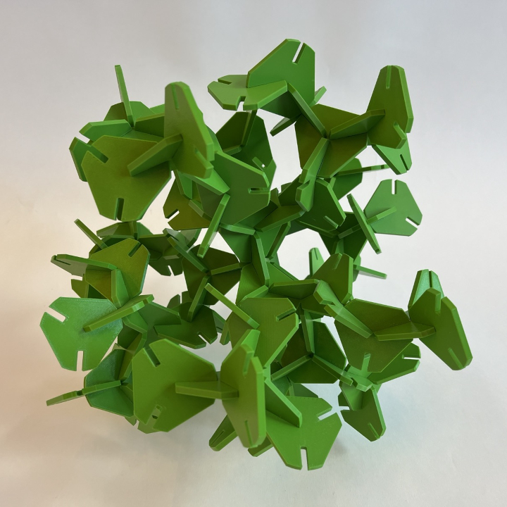 <i>Frogbit Network</i>. An image of a modular 3d printed sculpture.
