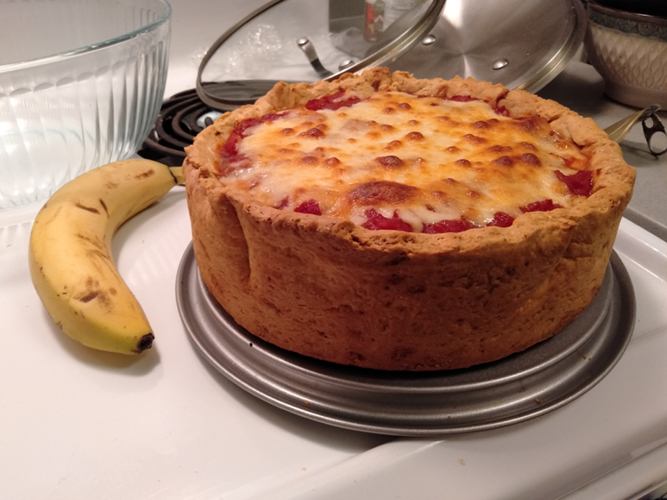 Extremely deep dish piza